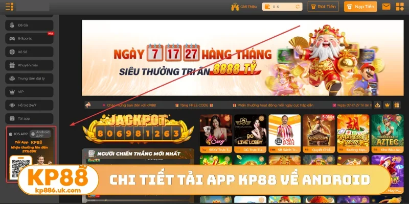 Chi tiết tải app KP88 về Android