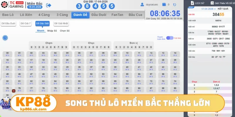 Song thủ lô miền Bắc thắng lớn