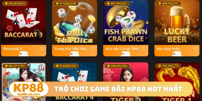Trò chơi game bài KP88 hot nhất